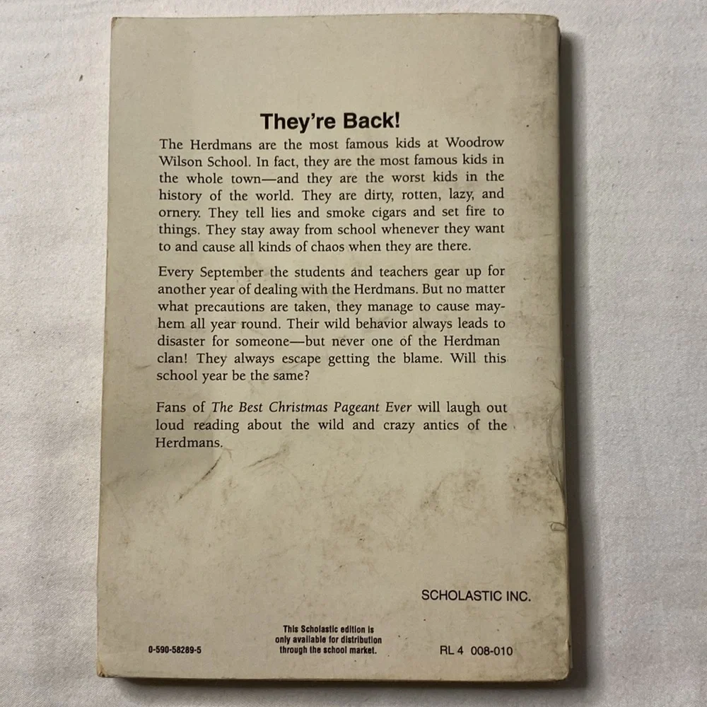The Best (Worst) School Year Ever, Paperback By Barbara Robinson Teacher Library